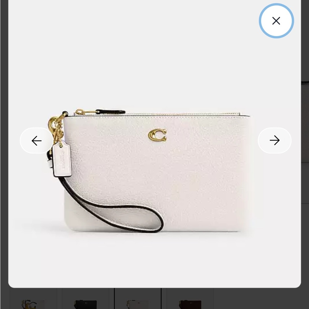 Coach Cream Wristlet Clutch with Gold Accents - Picture 6 of 7